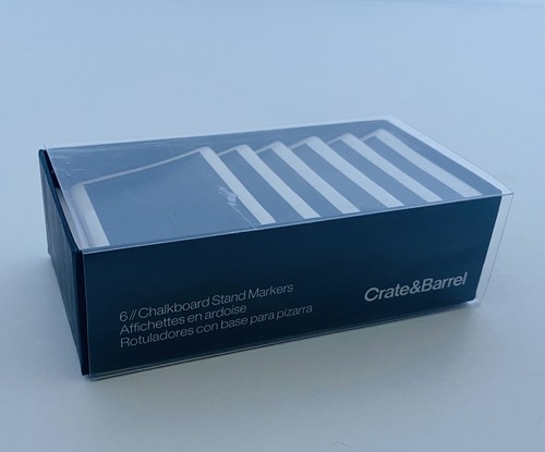 Mini Ceramic Chalkboard Stands Crate&Barrel Set of 6 NIB charcuterie Table Numbr - Picture 11 of 11