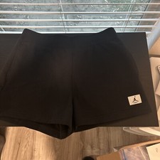 JORDAN Women's Air Jordan Flight Fleece Shorts Black MJ Jumpman MSRP $72.5 Sz L