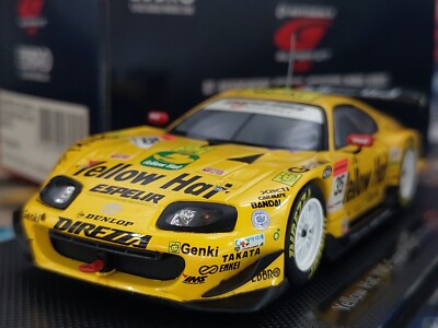 EBBRO 1:43 SCALE YELLOW HAT YMS TOYOTA SUPRA 2005 SUPER GT 500 DIECAST  MODEL CAR