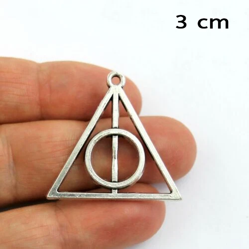 Collana Harry Potter DONI DELLA MORTE Corda Nero con ciondolo Argento Uomo Donna - Immagine 3 di 4