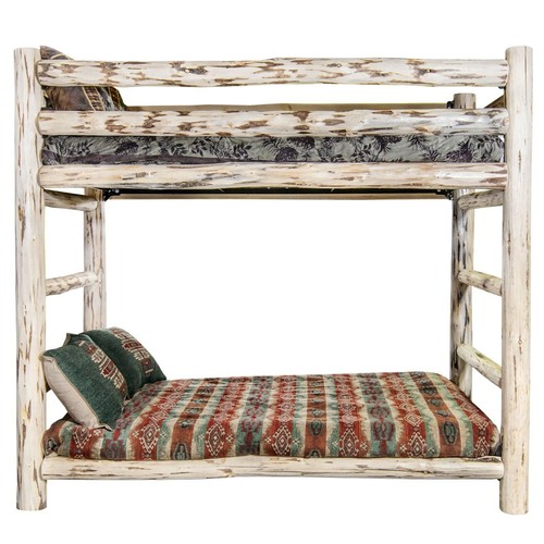 LOG BUNK BED TWIN Rustic Bunkbeds Western Lodge Amish Made Furniture - Picture 7 of 9