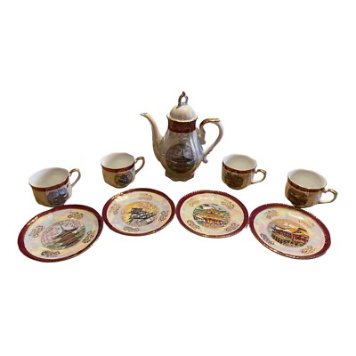 Fresh China Hand Painted Japan Iridescent Tea Pot, Tea Cup &amp; Saucer set ...