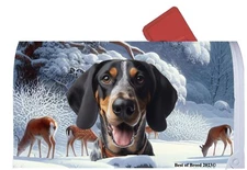 Bluetick Coonhound Winter Wonderland Mail Box Cover