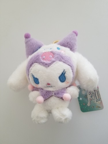 SANRIO purple Kuromi wearing Cinnamon Roll outfit 6'' Stuffed Plush Key Chain - 第 1/11 張圖片