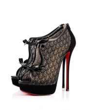 CHRISTIAN LOUBOUTIN Negro Empiraltissima 150 detalles de arco con cordones 38,5 con caja