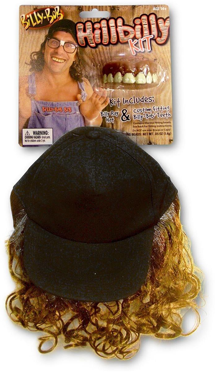 Billy Bobs Costume Kit Hat Hair and Teeth UK