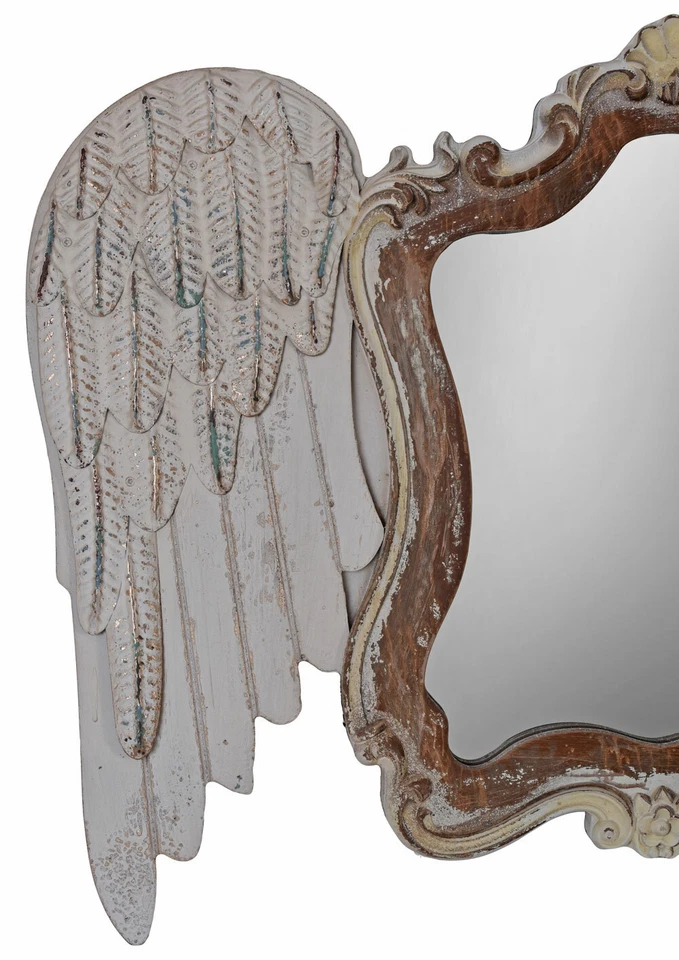 Wandspiegel Engelsflügel Hängespiegel Shabby Chic Spiegel 80cm Dekospiegel Antik - Bild 4 von 4