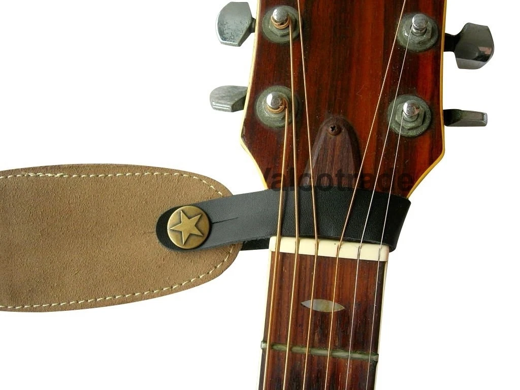 Acoustic Guitar Strap Button Leather Easy Fit for Folk Classical Accoustic  Gift