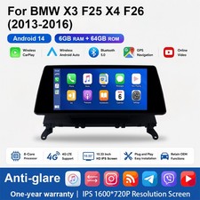 Navigation 10.33'''' Autoradio 4G LTE Android 14 F�r BMW X3 F25 X4 F26 2011-2016