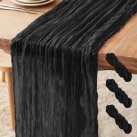 KäSetuch TischläUfer Schwarz 300X90Cm Boho Gaze FüR Hochzeit Geburtstag