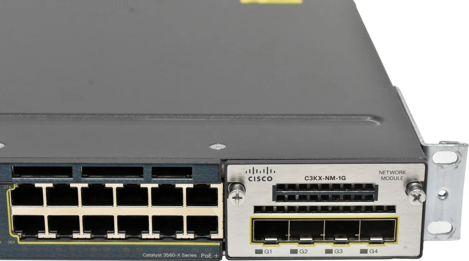 Cisco Catalyst WS-C3560X-48PF-S 48 porte RJ-45 PoE + switch GE + C3KX-NM-1G 1... - Immagine 3 di 4