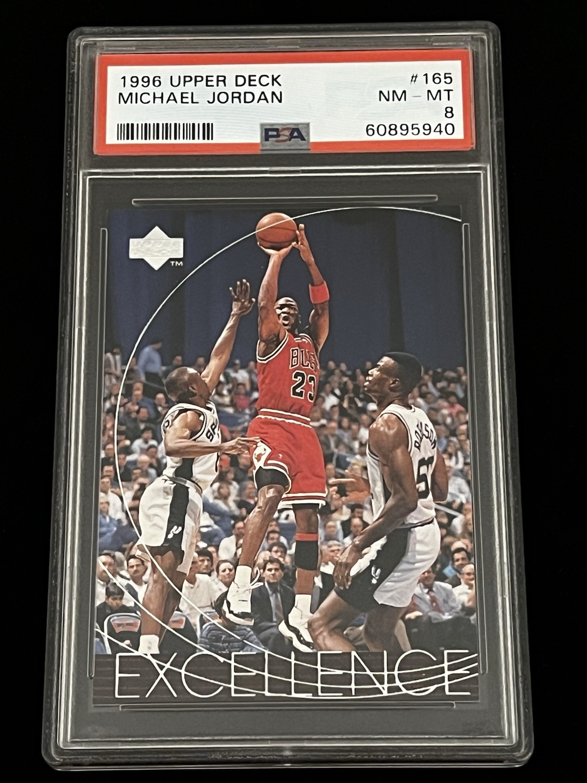 1996-97 1996 UPPER DECK MICHAEL JORDAN #135 PSA 8 NM-MT 🐐 HOF CHICAGO BULLS