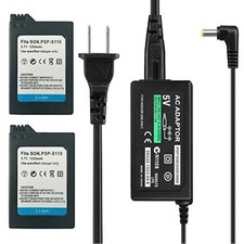 Lot of 2 Rechargeable Replacement Sony Slim Battery AC Adapter 5V 2A Kit For