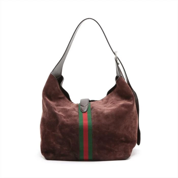 Bolso de Hombro Gucci Jackie 1961 Gamuza Hobo Marrón 758684 Usado Cuero Usar Rango A Foto 2 de 4
