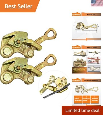 Multifunctional 2Pcs Cable Grips - 1 Ton Pulling Tool for Wire Rope Applications