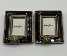 Pair of Neiman Marcus Jay Strongwater Mini Picture Frame Clip w/ 3D Turtle, Read