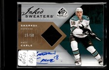 2007-08 SP Game Used Inked Sweaters Matt Carle Auto 15/50 San Jose Sharks #IS-MC