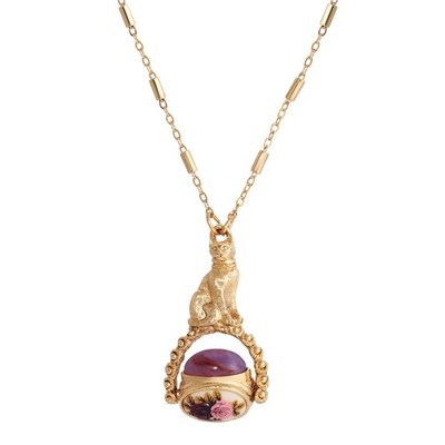 1928 Jewelry Women's 14K Gold Dipped Manor House Pink & Purple Stone