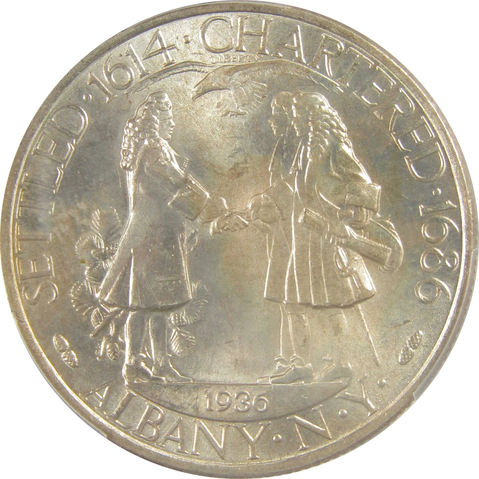 Albany New York Commemorative Half Dollar 1936 MS 65 PCGS SKU:I22015 - Image 4 of 4
