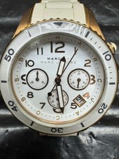 Marc by Marc Jacobs Women's Rock Chronograph White Dial Strap Watch MBM2547