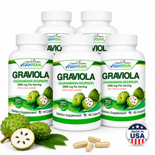 5 Soursop GRAVIOLA 450 capsules pure 2000 mg othername Guanabana graviola Annona
