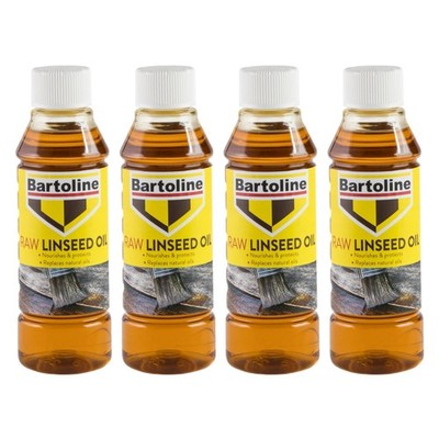 4x Bartoline rohes Leinöl natürlicher Holzschutzlack Lack 250 ml