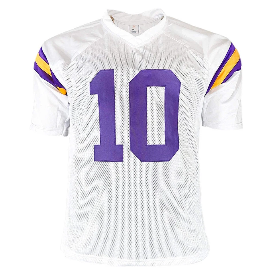 Fran Tarkenton Signed HOF 86 Inscription Minnesota White Football Jersey (Becket - Image 3 of 3