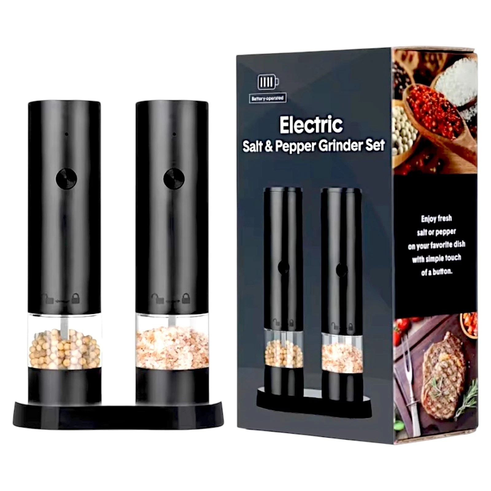 USB Rechargeable Electric Salt Pepper Grinder Adjustable Coarseness Spice Mill