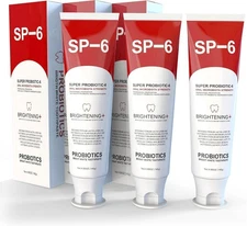 SP-6 6-Probiotic Whitening Toothpaste  Brighten &  Oral Health 3-Packs