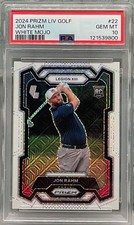 2024 Panini Prizm LIV Golf Jon Rahm White Mojo RC Rookie /36 PSA 10 - POP 2