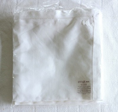 LINEA CASA Set of 10+1 White Linen/Cotton Hemstitched Napkins 20 X 20 NWOT