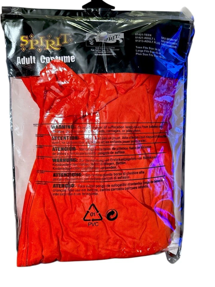 Para Hombres Naranja Prisionero Disfraz Adulto Condenado Cárcel Mono Vestido Elegante Talla L Foto 2 de 3