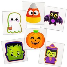 144 Pack Halloween Temporary Tattoos for Kids - 2" Individually Wrapped Non