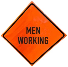 OrangeGear® Men Working Non-Reflective Vinyl Traffic Sign & Cross Ribs
