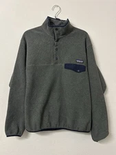 Patagonia Synchilla Men’s Medium Gray Blue Snap T Fleece Jacket Pullover