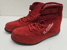 RJS Racing Equipment Racing Boots Size 8 Red Suede High Top Driving Shoes