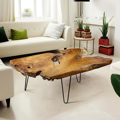 Unique Live Edge Natural Wood Coffee Table for Stylish Living Rooms