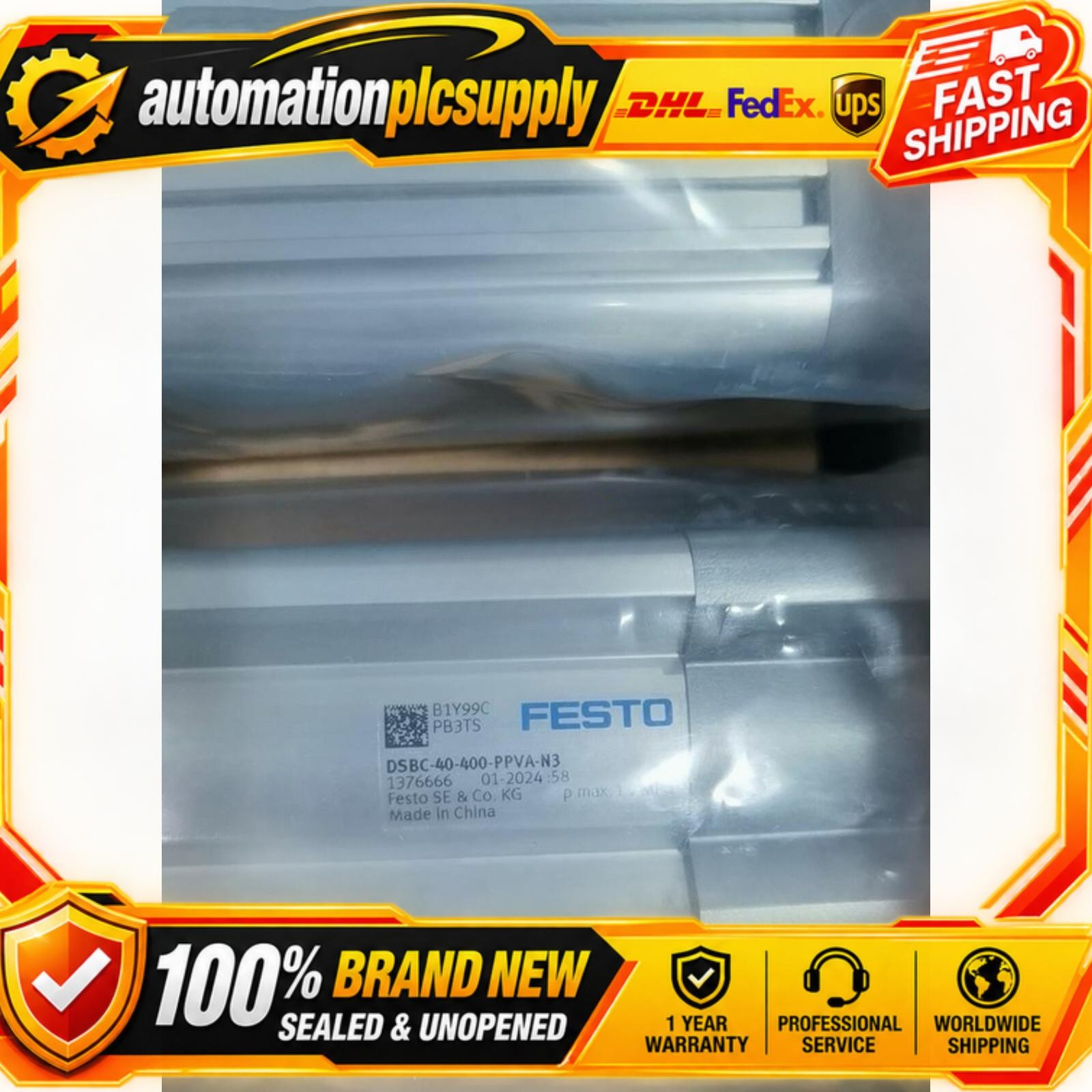US FREE TAX NEW Festo DSBC-40-400-PPVA-N3 1376666 Cylinder