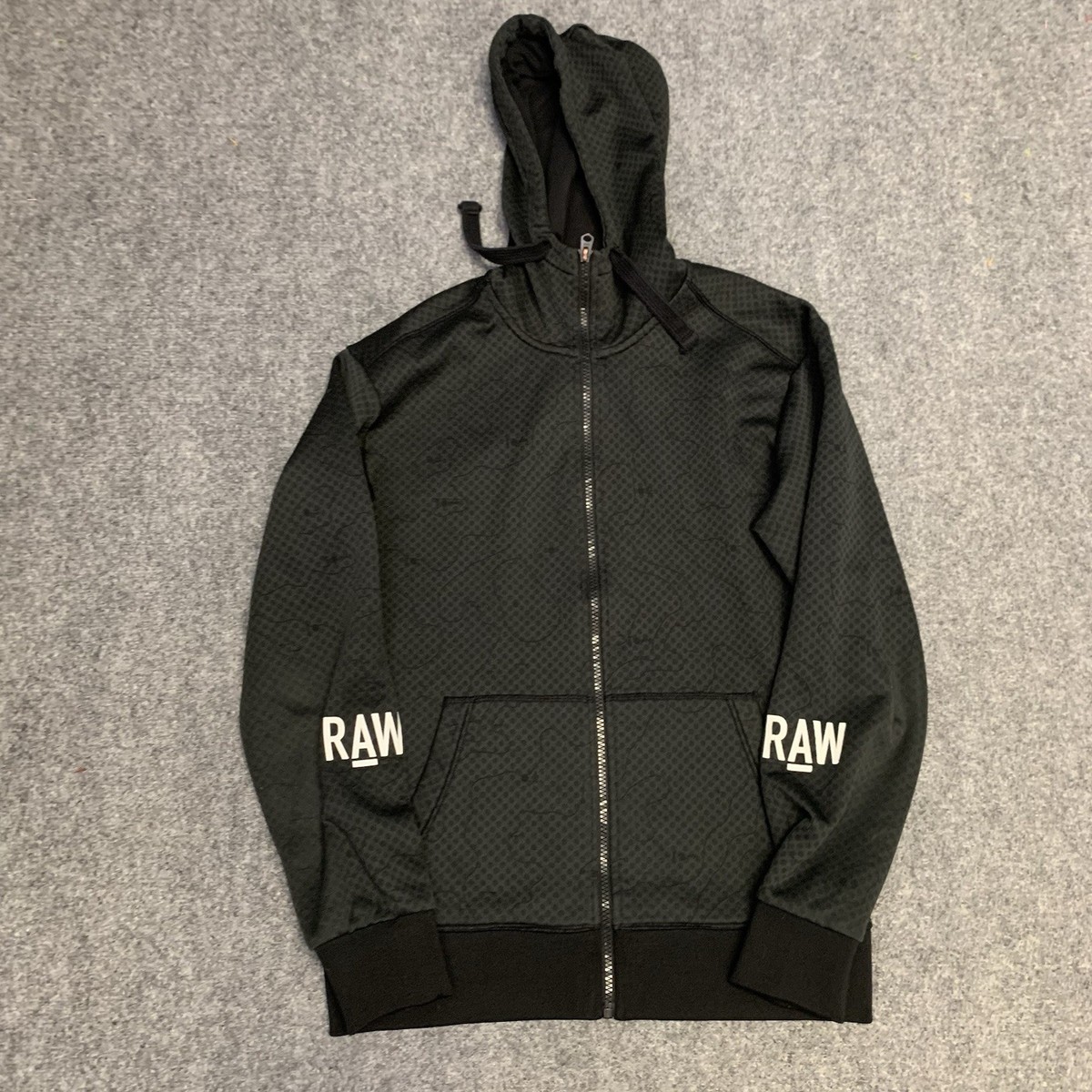 G-Star Raw Black Men's Medium Full Zip Up Hoodie