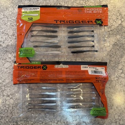 2 Packs Trigger X 2.5  Paddle Tail Minnow Shad