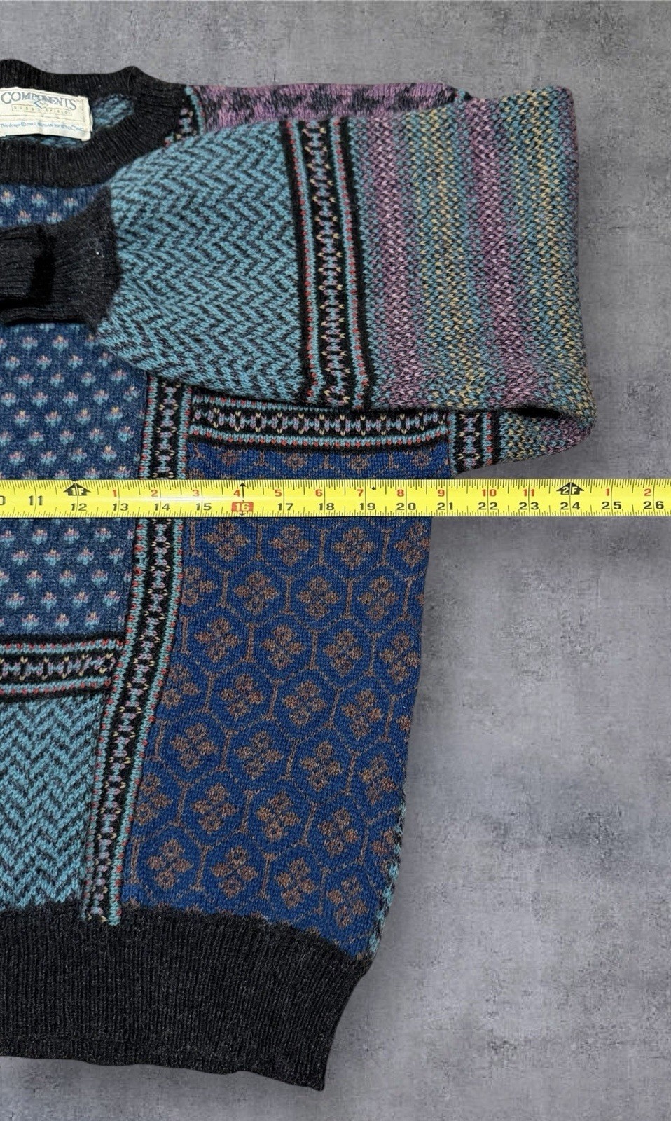 Vintage 80s Components Women’s Patchwork Wool Jum… - image 3