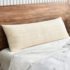 Waffle Weave Body Pillowcase with Zipper, 1 Pack 100 Cotton 20" x 54" Pillow
