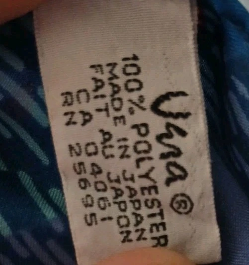 Bufanda vintage Vena azul, rosa rayas y flores hecha en Japón 10x 46 Foto 3 de 3