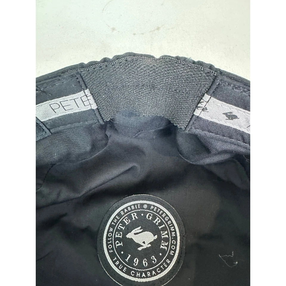 Gorra plana negra Peter Grimm para hombre 100 % algodón gamuza ribete O/S banda elástica Foto 4 de 4