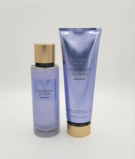 Victoria's Secret Midnight Bloom Shimmer Body Mist Spray  Body Lotion Set of 2