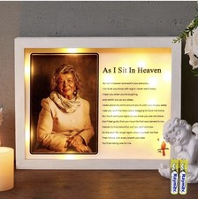 WOODEXPE Sympathy Gift LED Memorial Shadow Box Memorial Picture Frame