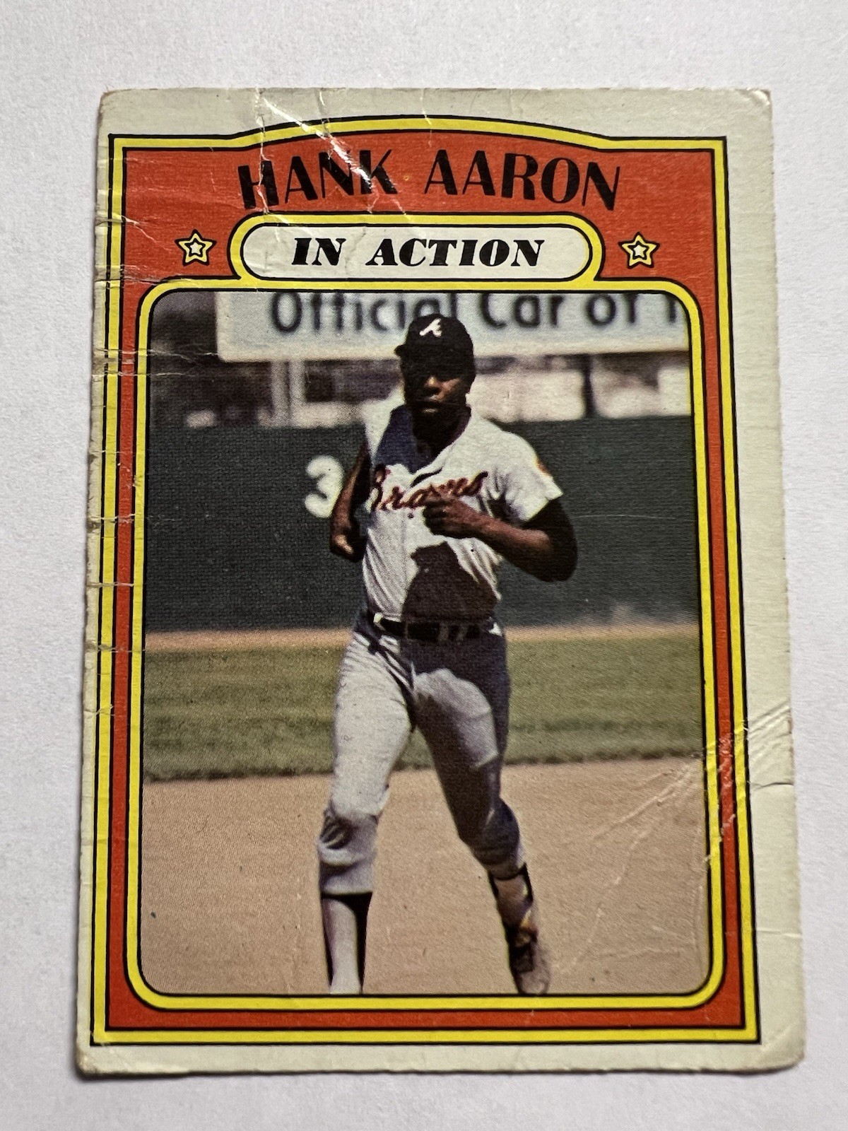 1972 Topps Hank Aaron In Action #300 Atlanta Braves