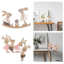 Conigli in legno Ornamento da tavolo Centrotavola Accento per la casa