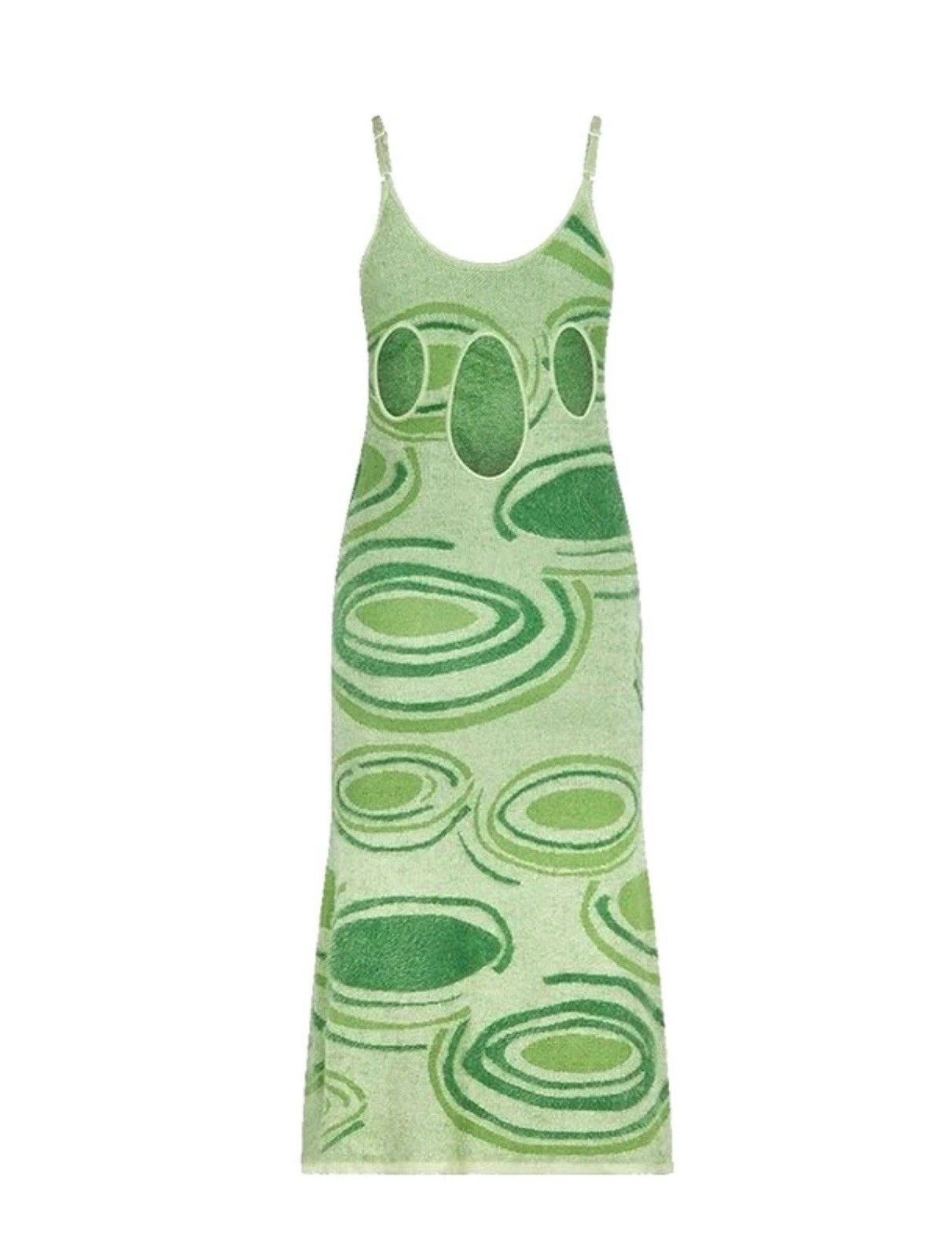 House of Sunny Hockney Dress Sz 4 Blogger Fav Green Abstract Fuzzy Knit Resort