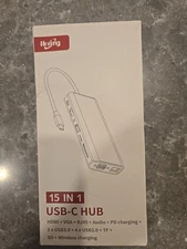 Ikling USB C Hub, 15-in-1 USB C to HDMI, VGA